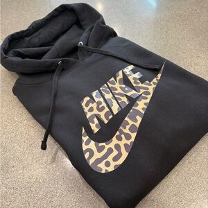 Handcrafted Black Hoodie with Animal Print Logo! New